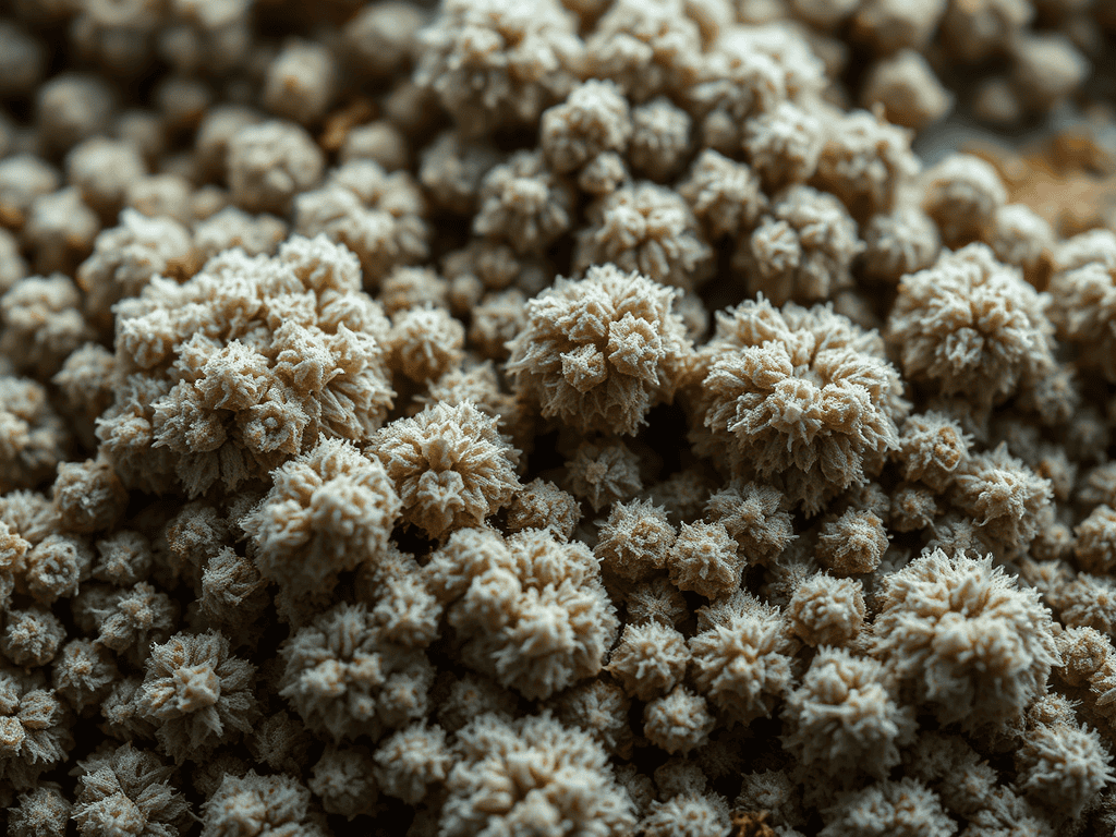 zoomed in mold spores