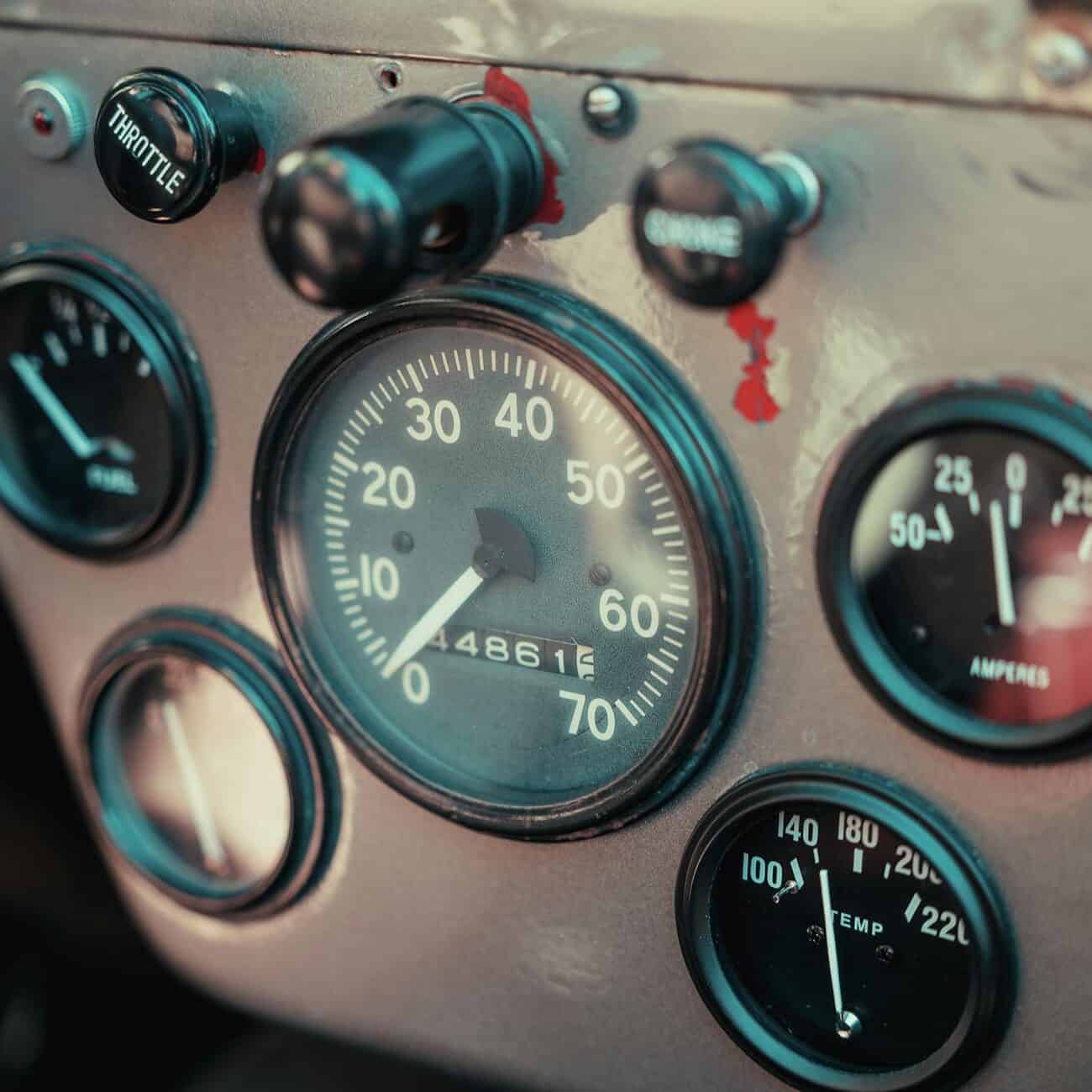 close up shot of a car speedometer